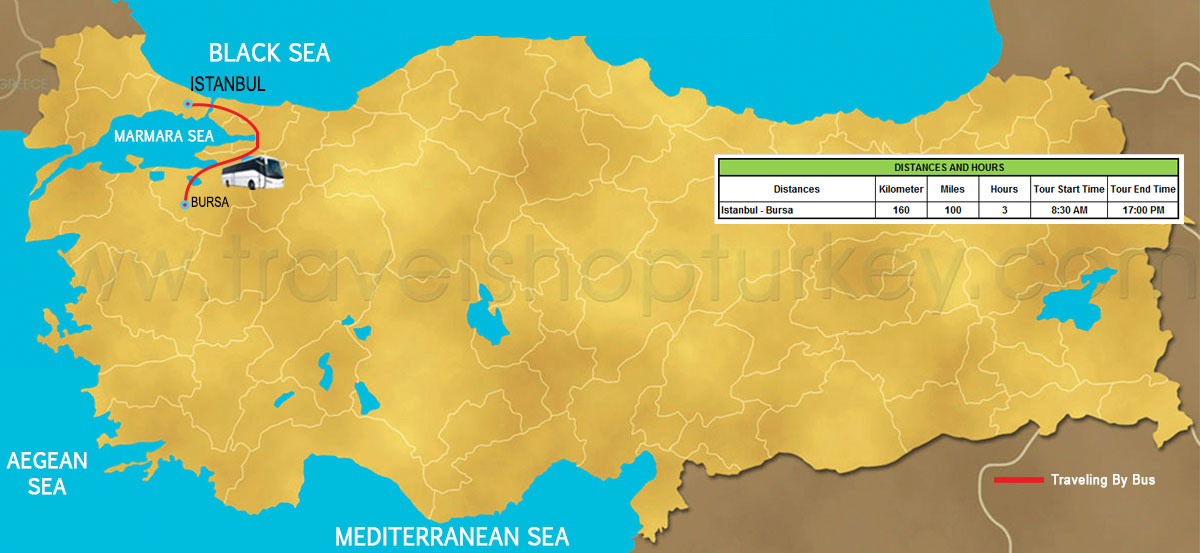Бурса на карте турции